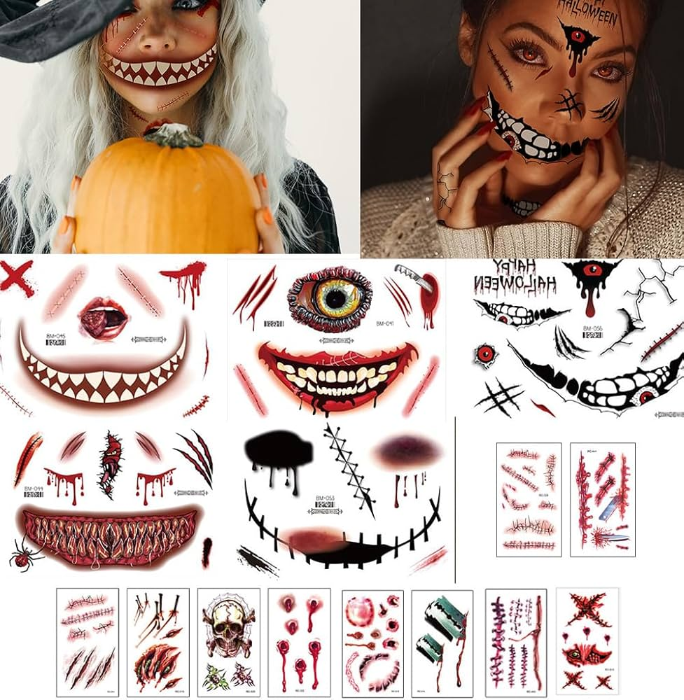 Halloween Prank Makeup Temporary Tattoo