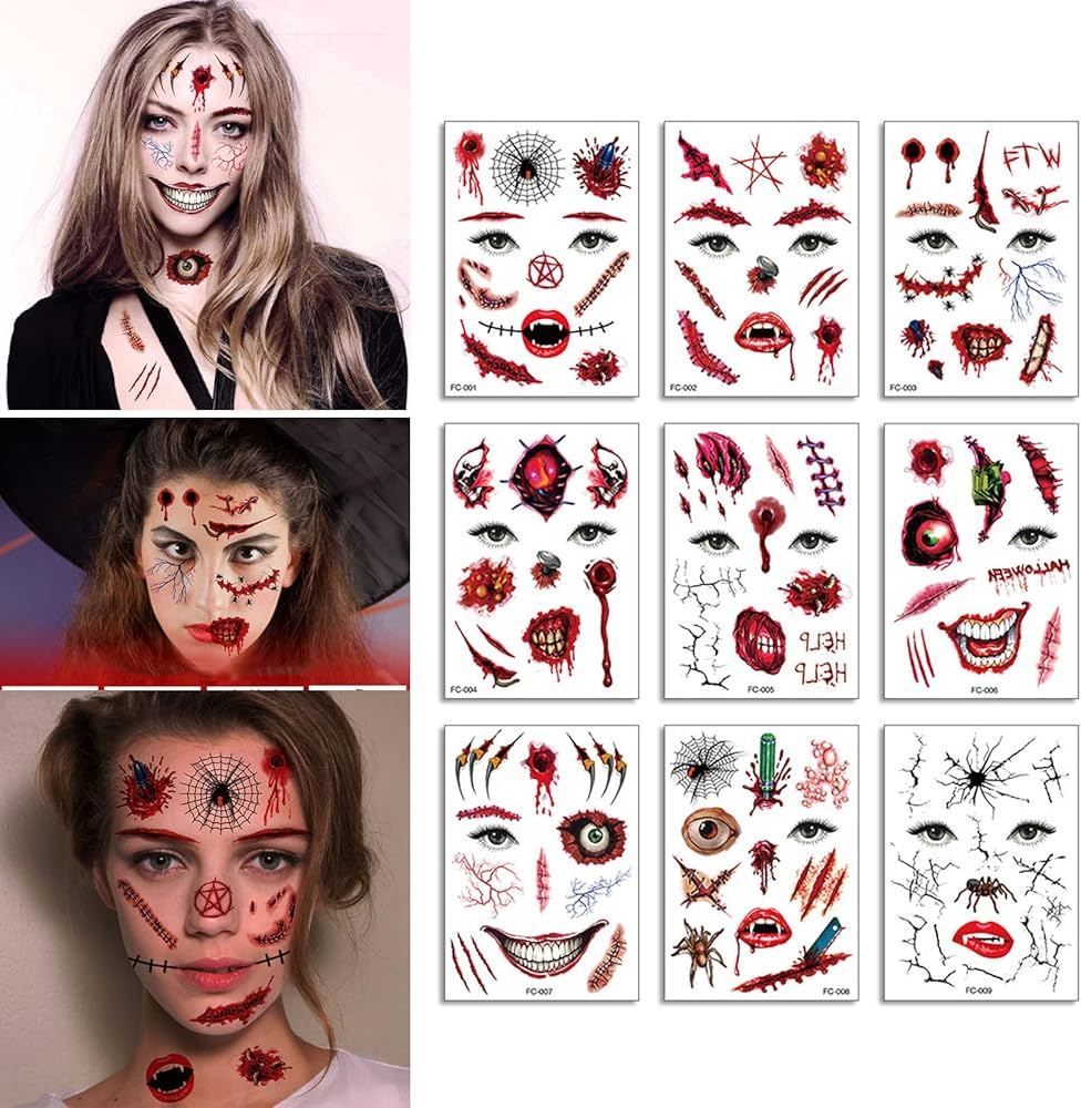 Halloween Prank Makeup Temporary Tattoo