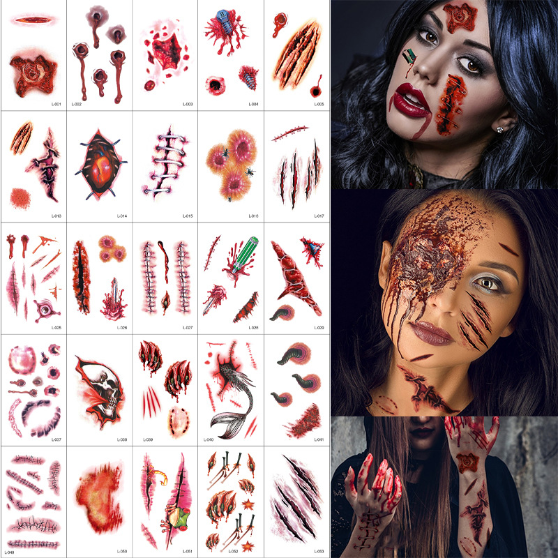 Halloween Prank Makeup Temporary Tattoo