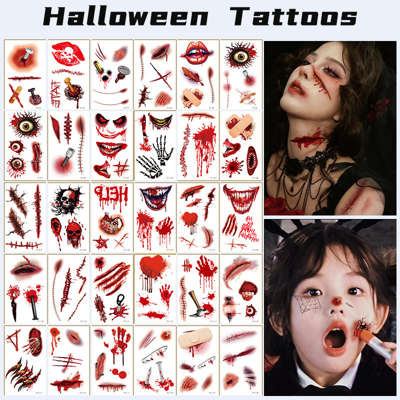 Halloween Prank Makeup Temporary Tattoo