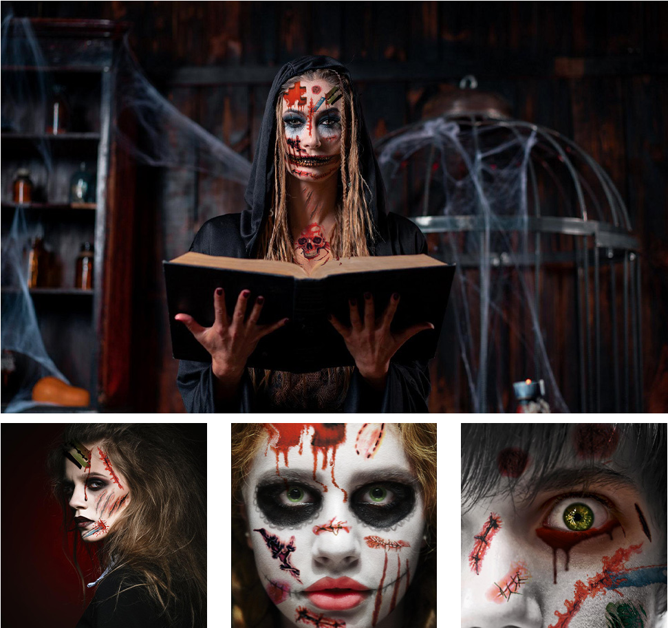Halloween Prank Makeup Temporary Tattoo