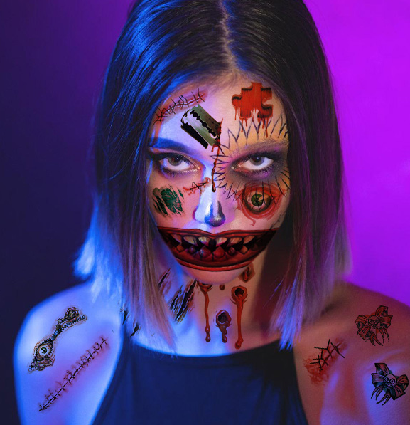 Halloween Prank Makeup Temporary Tattoo