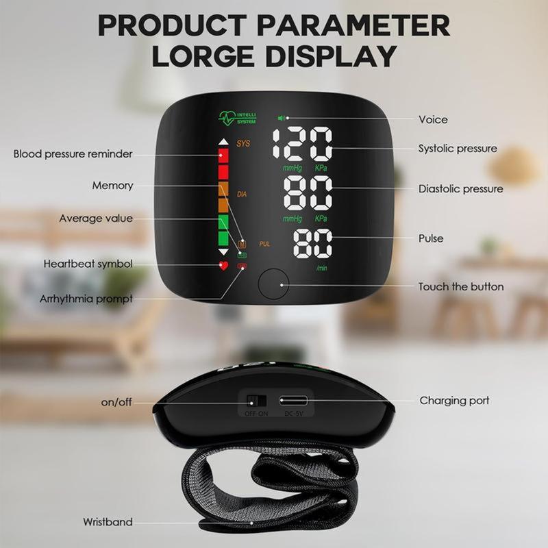 Wrist Blood Pressure Monitor Led Display,Touch Screen Wrist Blood Pressure Cuff