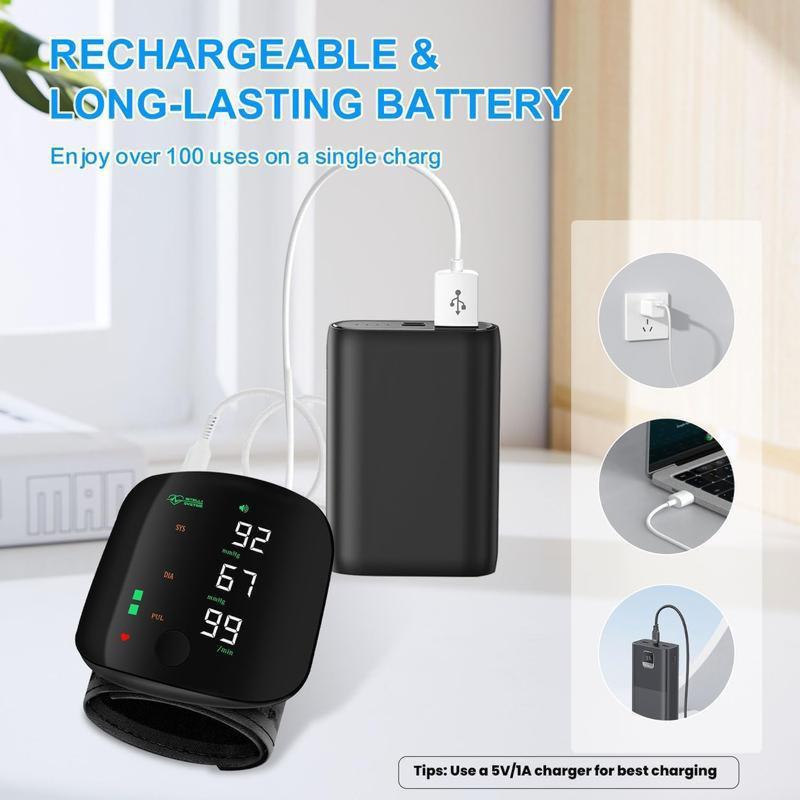 Wrist Blood Pressure Monitor Led Display,Touch Screen Wrist Blood Pressure Cuff